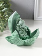 Фигурка полистоун «Лотос и Ганеша», зелёный, 12.5×12.5×11 см  (артикул 10956775)  большой выбор товаров оптом и в розницу по низким ценам с доставкой