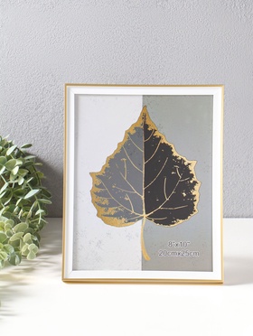 Фоторамка для фото 20×25 см «Современная классика», пластик, под золото и белый, 26×20.8×1.5 см  (артикул 10974006)  большой выбор товаров оптом и в розницу по низким ценам с доставкой