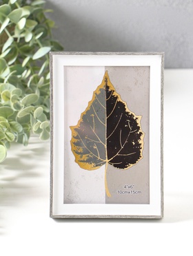 Фоторамка для фото 10×15 см «Современная классика», пластик, серый и белый, 16×10.8×1.5 см  (артикул 10974008)  большой выбор товаров оптом и в розницу по низким ценам с доставкой