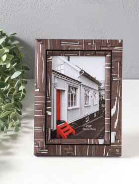 Фоторамка для фото 10×15 см «Моррис», пластик, т. коричневый, 19.8×15×2 см  (артикул 10974051)  большой выбор товаров оптом и в розницу по низким ценам с доставкой