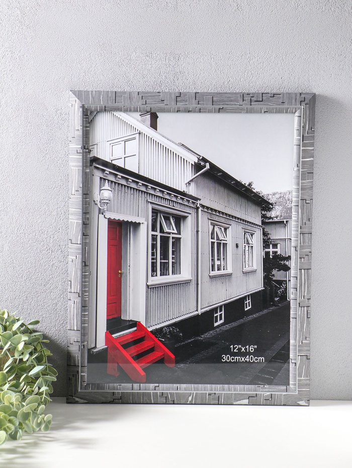 Фоторамка для фото 30×40 см «Моррис», пластик, т. серый, 46×36×2 см