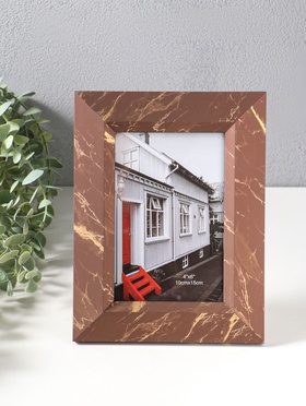 Фоторамка для фото 10×15 см «Гедеон», пластик, шоколад с под золотом, 21×16×2 см  (артикул 10974064)  большой выбор товаров оптом и в розницу по низким ценам с доставкой