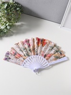 Веер складной «Бабочки, цветы и старые газеты», 22.5 см - Фото 1