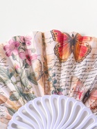 Веер складной «Бабочки, цветы и старые газеты», 22.5 см - Фото 3