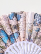 Веер складной «Синие бабочки и старые газеты», 22.5 см - Фото 4