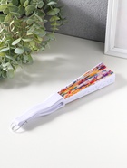 Веер пластик, текстиль "Каллы и мехенди" 22,5 см  (артикул 10967178)  большой выбор товаров оптом и в розницу по низким ценам с доставкой