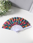 Веер пластик, текстиль "Вышивка. Розочки на зелёном" 22,5 см  (артикул 10967182)  большой выбор товаров оптом и в розницу по низким ценам с доставкой