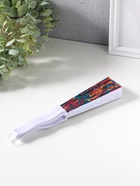 Веер складной «Вышивка. Розочки на зелёном», 22.5 см - Фото 2