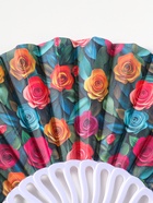 Веер пластик, текстиль "Вышивка. Розочки на зелёном" 22,5 см  (артикул 10967182)  большой выбор товаров оптом и в розницу по низким ценам с доставкой