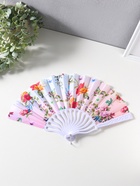 Веер пластик, текстиль "Певчие птички и цветы" 22,5 см  (артикул 10967184)  большой выбор товаров оптом и в розницу по низким ценам с доставкой