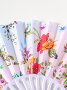 Веер пластик, текстиль "Певчие птички и цветы" 22,5 см  (артикул 10967184)  большой выбор товаров оптом и в розницу по низким ценам с доставкой