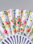 Веер пластик, текстиль "Кустовые розы" 22,5 см  (артикул 10967187)  большой выбор товаров оптом и в розницу по низким ценам с доставкой