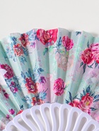 Веер пластик, текстиль "Розы и астры на нежно-зелёном" 22,5 см  (артикул 10967188)  большой выбор товаров оптом и в розницу по низким ценам с доставкой