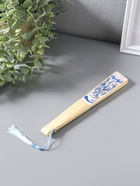 Веер складной с кисточкой «Черепахи», белый с золотом, 23 см - Фото 2