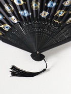 Веер складной с кисточкой «Глаза от сглаза», чёрный с золотом, 23 см - Фото 4
