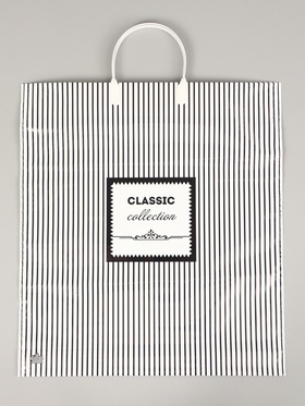 Пакет Классическая полоска- пластиковая ручка 44 х 40 см 100 мкм  (артикул 10987112)  большой выбор товаров оптом и в розницу по низким ценам с доставкой