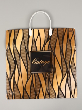 Пакет Винтаж голд- пластиковая ручка 34 х 35 см 100 мкм  (артикул 10987116)  большой выбор товаров оптом и в розницу по низким ценам с доставкой