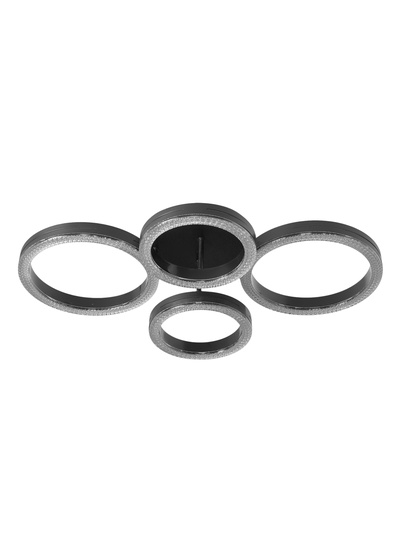 Светильник потолочный LED «Флора» 6191-201, 75 Вт, 3000-6000К, 67×45×14 см, с ПДУ, чёрный