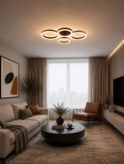 Светильник потолочный LED «Флора» 6191-201, 75 Вт, 3000-6000К, 67×45×14 см, с ПДУ, чёрный - Фото 1