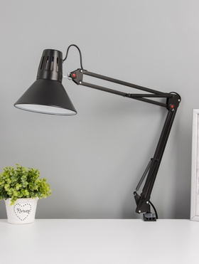 Лампа настольная N-121, 1хE27, 40 Вт, 17×45×85 см, чёрная