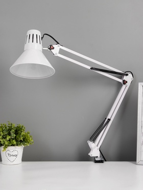 Лампа настольная N-121, 1хE27, 40 Вт, 17×45×85 см, белая