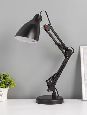 Лампа настольная N-123, 1хE27, 40 Вт, 35×15×55 см, чёрная