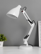 Лампа настольная N-123, 1хE27, 40 Вт, 35×15×55 см, белая - Фото 1