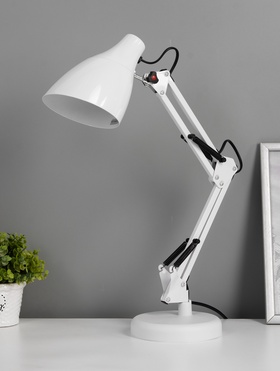 Лампа настольная N-123, 1хE27, 40 Вт, 35×15×55 см, белая