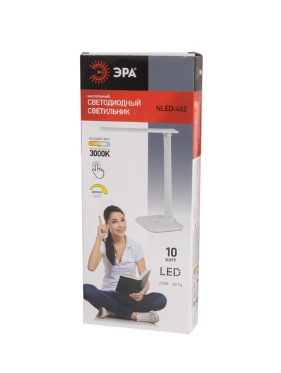 Лампа настольная LED NLED-462, 10 Вт, 15×35×40 см, белая