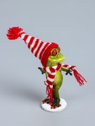 УЦЕНКА Сувенир полистоун лак «Лягуха в шапочке и шарфике готовится упасть в снег» 8.2×6.5×18 см 1032 - Фото 5