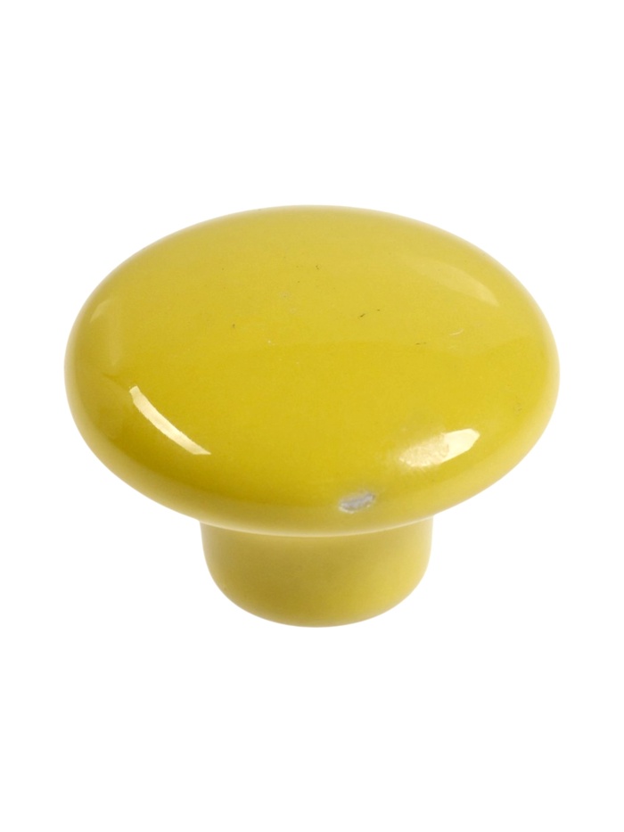 УЦЕНКА Ручка-кнопка Ceramics 002, керамическая, желтая - Фото 1