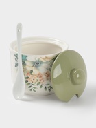 УЦЕНКА Сахарница с ложкой Доляна «Цветы», доломит, 10×9 см, 300 мл, белая - Фото 3