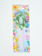 УЦЕНКА Свеча в торт на шпажке «‎Грань», цифра "0", изумруд, 5 см - Фото 2