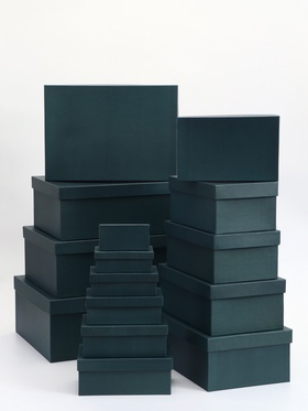 Набор подарочных коробок 15 в 1 «Темно-зелёный» 47.5×36×17.5 - 13×8×4.5 см  (артикул 10994797)  большой выбор товаров оптом и в розницу по низким ценам с доставкой