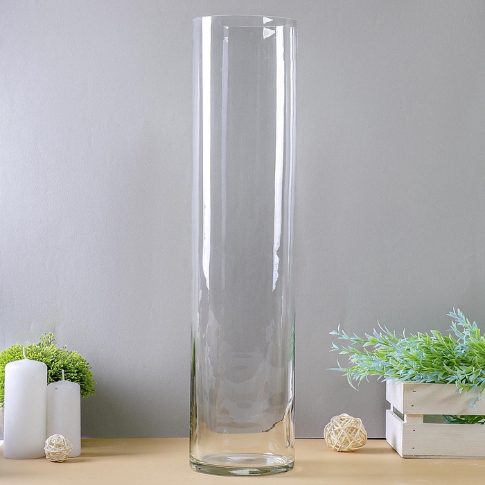 УЦЕНКА Ваза "Иберетта-1" 50х12см, 4,65л прозрачная - Фото 1