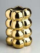 УЦЕНКА Ваза керамика настольная «Дайзи» шарики, h=20×11, d=7 см, золото - Фото 2