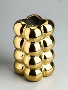 УЦЕНКА Ваза керамика настольная «Дайзи» шарики, h=20×11, d=7 см, золото - Фото 3