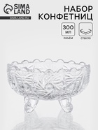 УЦЕНКА Конфетница «Вихрь», 13.5×9×7.5 см, на ножках, стекло - Фото 1