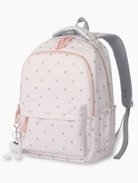 Рюкзак школьный для девочки «Сердечки», 4 кармана, 31×13×48 см, розовый  (артикул 10961196)  большой выбор товаров оптом и в розницу по низким ценам с доставкой