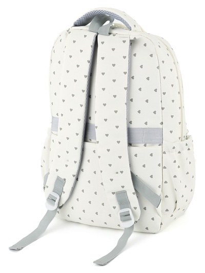 Рюкзак школьный для девочки «Сердца», 4 кармана, 31×13×48 см, белый