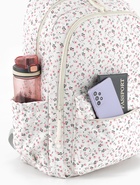 Рюкзак школьный для девочки «Цветочки», 4 кармана, 31×13×48 см, белый - Фото 5