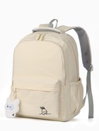 Рюкзак школьный «Зайчик», однотонный, для девочки, 31×13×48 см, сливочный - фото 122964867