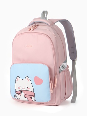 Рюкзак школьный «Котик», для девочки, 33×14×47 см, розовый  (артикул 10961206)  большой выбор товаров оптом и в розницу по низким ценам с доставкой