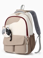 Рюкзак школьный, с кошельком, для девочки, 32×14×46 см, бежевый  (артикул 10961212)  большой выбор товаров оптом и в розницу по низким ценам с доставкой