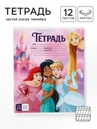 Тетрадь 12 листов, частая косая линейка «Принцессы Дисней»  (артикул 10963482)  большой выбор товаров оптом и в розницу по низким ценам с доставкой