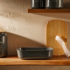 УЦЕНКА Контейнер для еды SL Home «Каса Перфекто», 21.5×12.5×6 см, с бамбуковой крышкой, оцинкованная сталь, зелёный - Фото 5