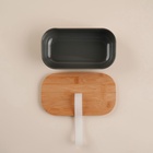 УЦЕНКА Контейнер для еды SL Home «Каса Перфекто», 21.5×12.5×6 см, с бамбуковой крышкой, оцинкованная сталь, зелёный - Фото 6