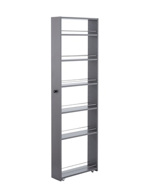 Стеллаж выдвижной «Зара», на колёсиках, 150×500×1600 мм, цвет графит  (артикул 10998566)  большой выбор товаров оптом и в розницу по низким ценам с доставкой