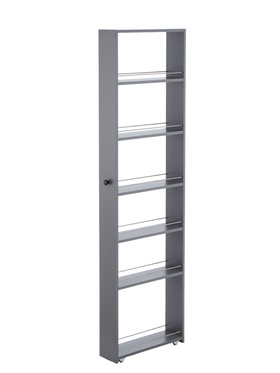 Стеллаж выдвижной «Зара», на колёсиках, 150×500×1800 мм, цвет графит  (артикул 10998568)  большой выбор товаров оптом и в розницу по низким ценам с доставкой