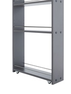 Стеллаж выдвижной «Зара», на колёсиках, 150×500×1800 мм, цвет графит  (артикул 10998568)  большой выбор товаров оптом и в розницу по низким ценам с доставкой